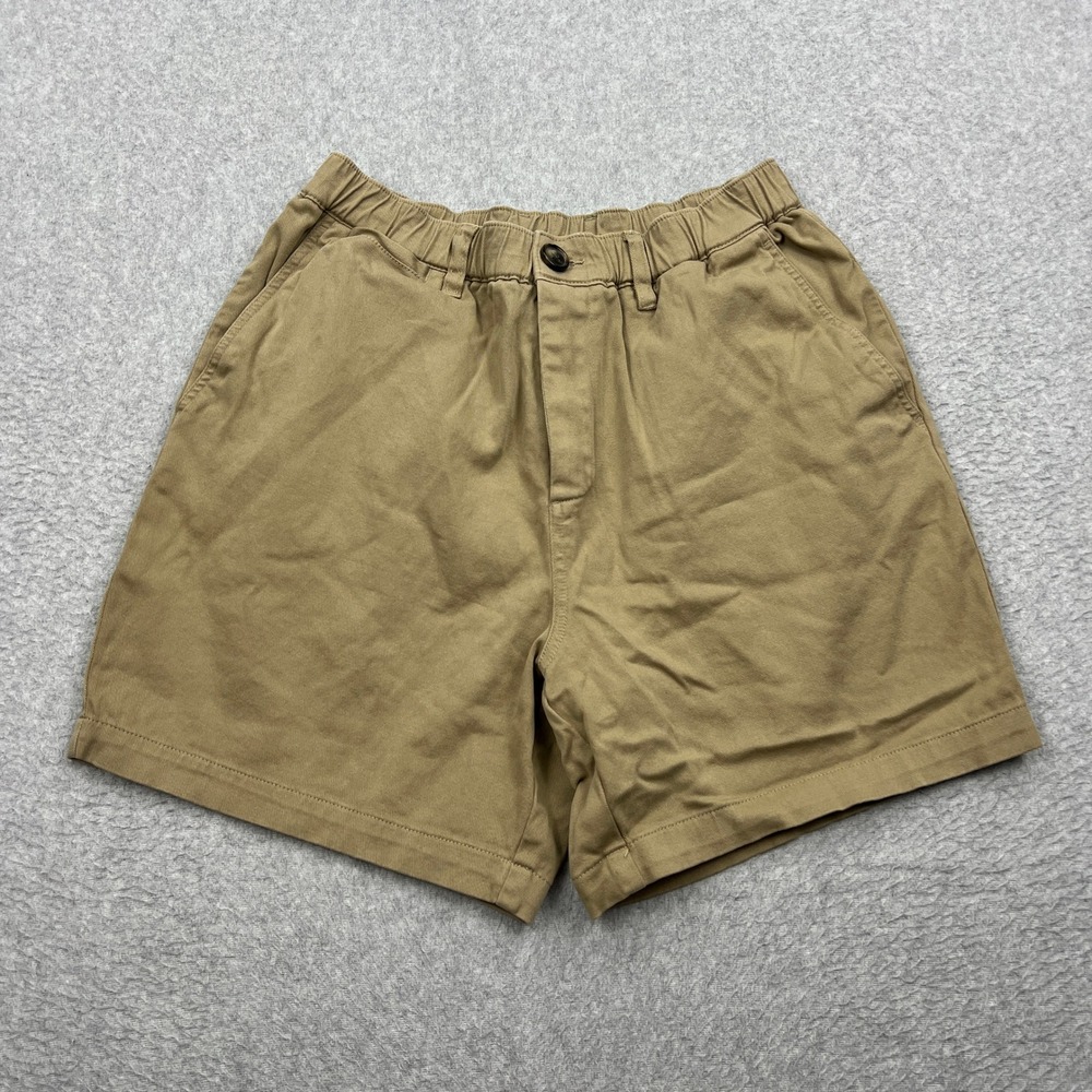 Cove Shorts Men 30 Tan Elastic Waist 5" Inseam Stretch Chino Cotton Twill Casual